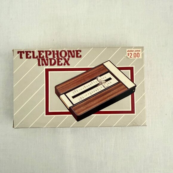 1987 Telephone Index Flip Address Book Eagle Woodgrain Vintage Theater Film Prop - Picture 6 of 16